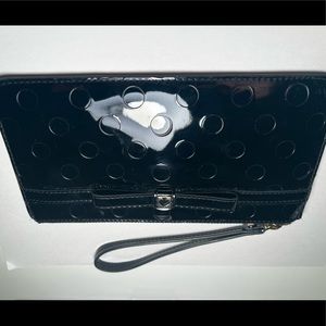 Kate Spade black shiny wristlet/wallet!